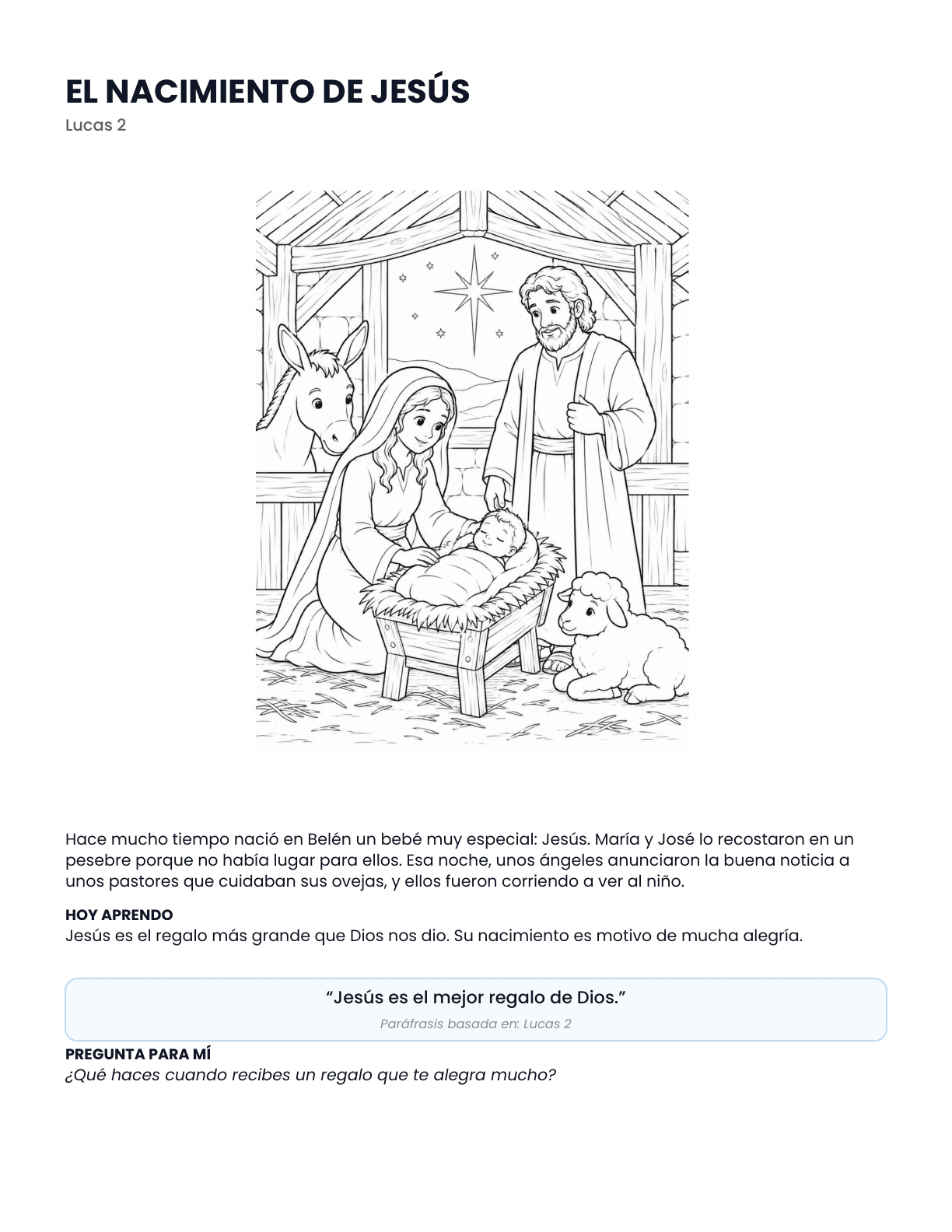 Página interior: Nacimiento de Jesús